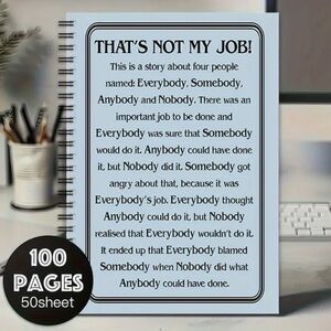 Spiral Notebook with Humorous Cover-‘THAT’S NOT MY JOB’